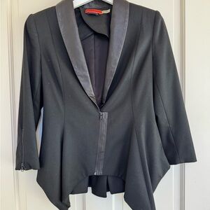 Alice + Olivia Black Tailored Shawl Collar Jacket